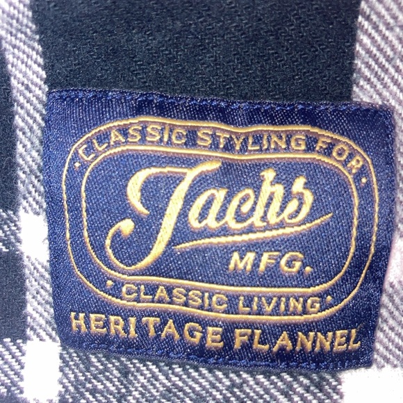 Jachs Mfg Heritage Black and White Long Sleeve Button Up Flannel Shacket Large - Picture 3 of 8
